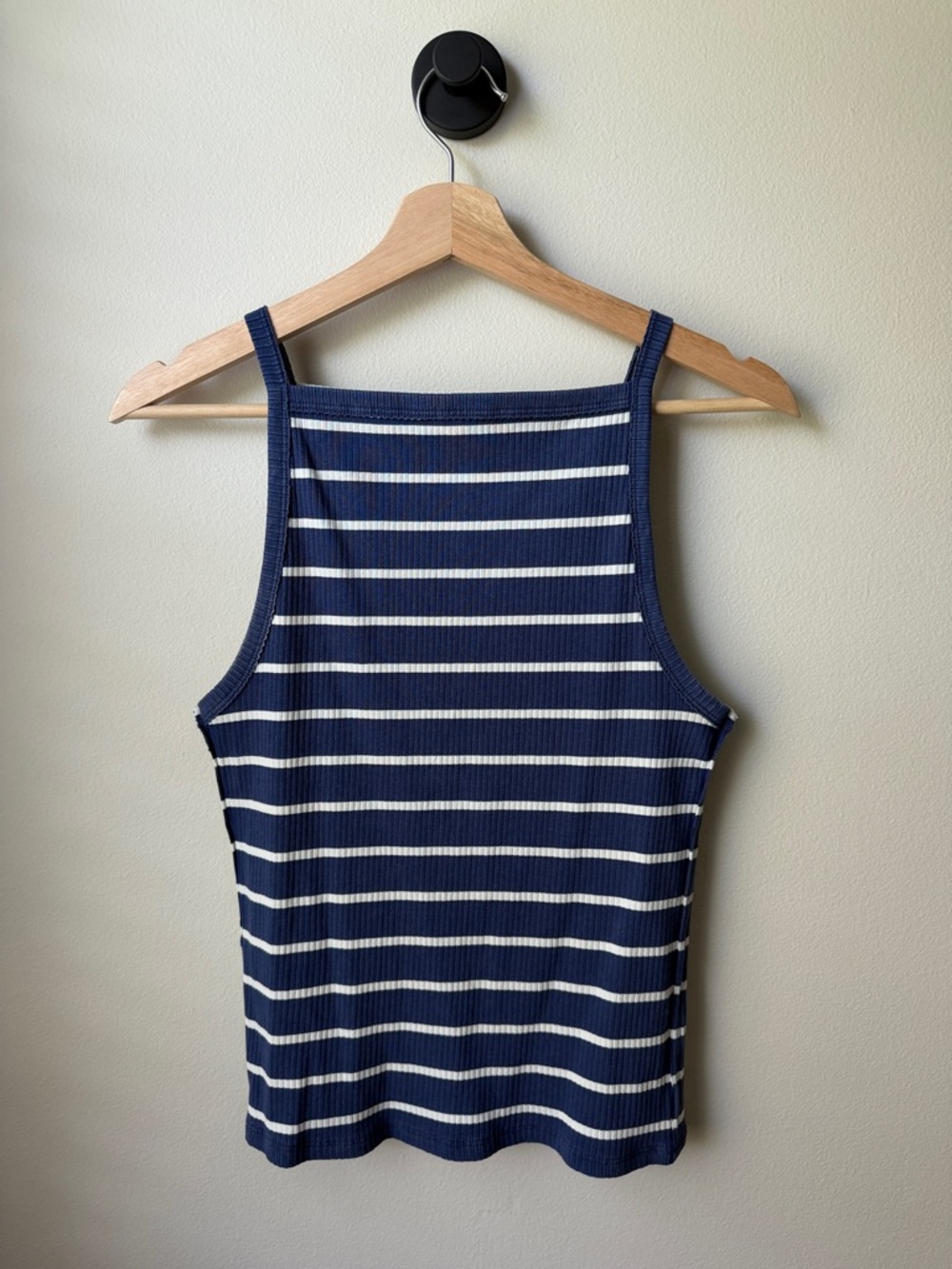 We The Free Navy & White Ribbed Stripe Tank Top